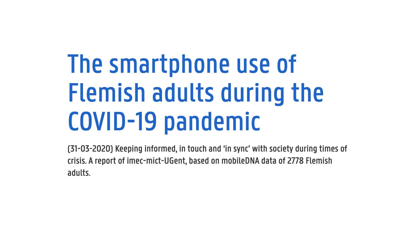 Smartphone-gebruik van Vlaamse volwassenen tijdens de COVID-pandemie