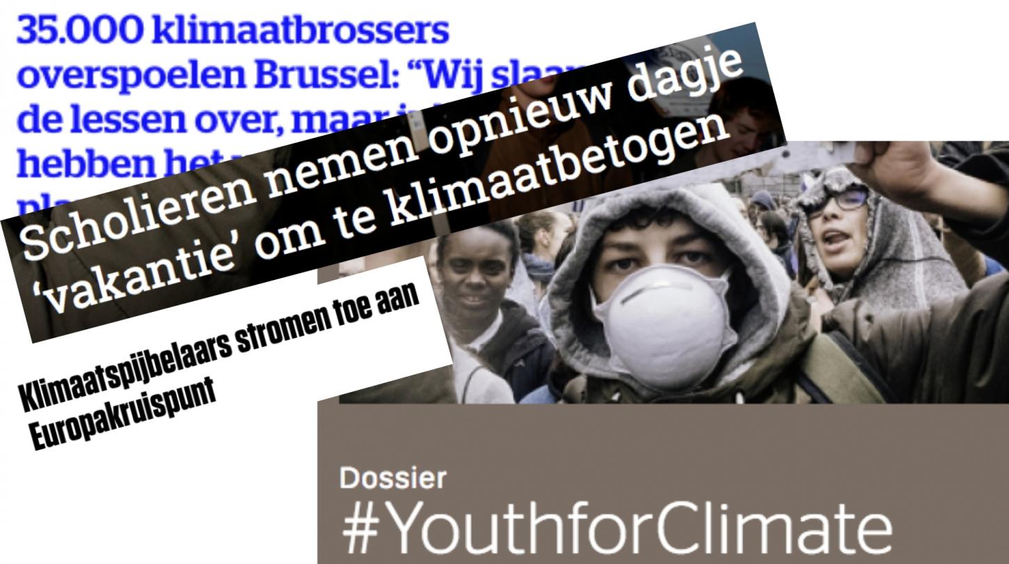krantenkoppen over klimaatprotest