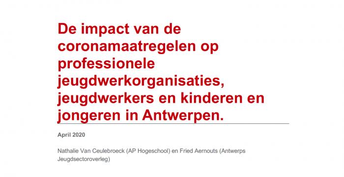 De impact van de coronamaatregelen op professionele jeugdwerkorganisaties, jeugdwerkers en jongeren in Antwerpen